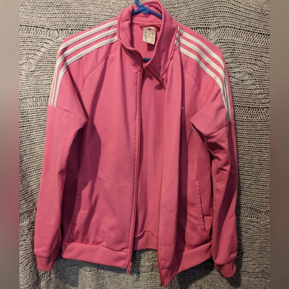Adidas jacket size medium pink